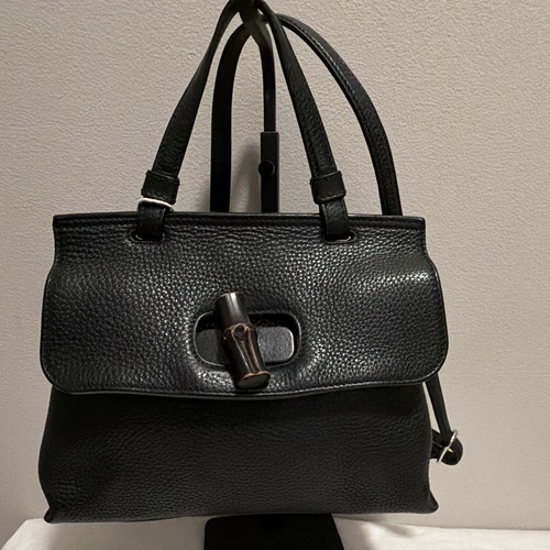 Gucci bambooo black leather - gucci,
